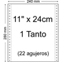 BASIC PAPEL CONTINUO BLANCO 11" x 24cm 1T 2.500-PACK 1124B1